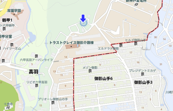 神戸市灘区桜ヶ丘町　中古戸建の地図