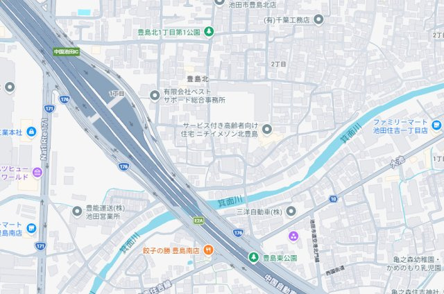 池田市豊島北　第1期　新築一戸建ての地図