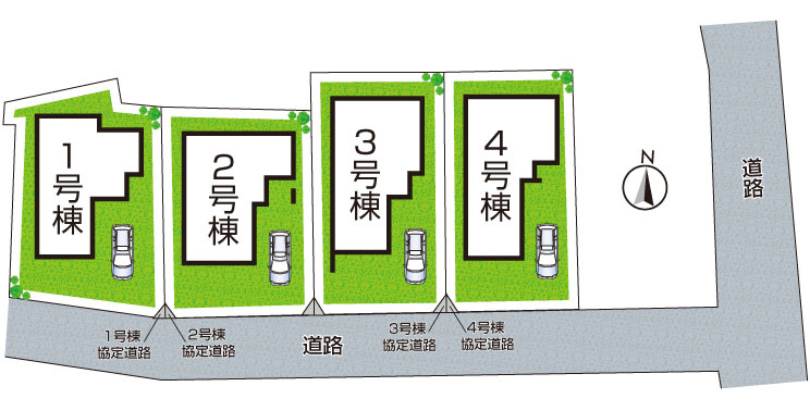 池田市豊島北　第1期　新築一戸建ての区画図|全4区画