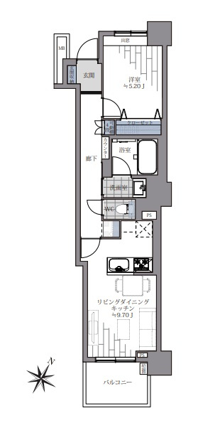 ステーションフロントタワーの間取り|ステーションフロントタワー：南東向き！バス・トイレ別１ＬＤＫリノベーション物件は全居室に収納・窓が付いております！令和８年８月末完成予定となっております！