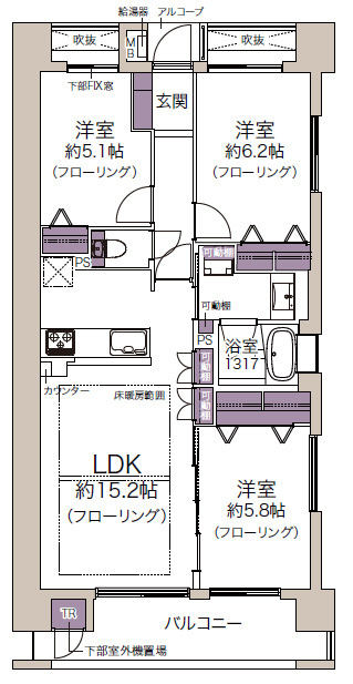 コスモ芦屋川シーサイドテラスの間取り