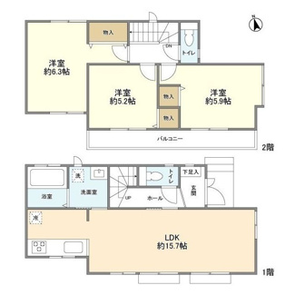 【間取り】 | 下高井戸４丁目貸家