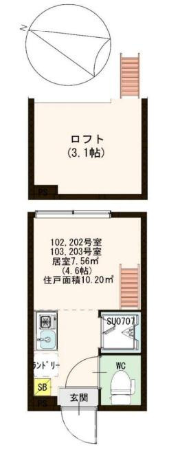 板橋区向原２丁目のアパートの間取り
