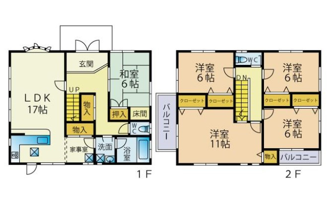 野洲市乙窪　中古戸建の間取り