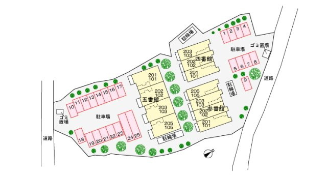 サンハイツ北六甲参番館の区画図