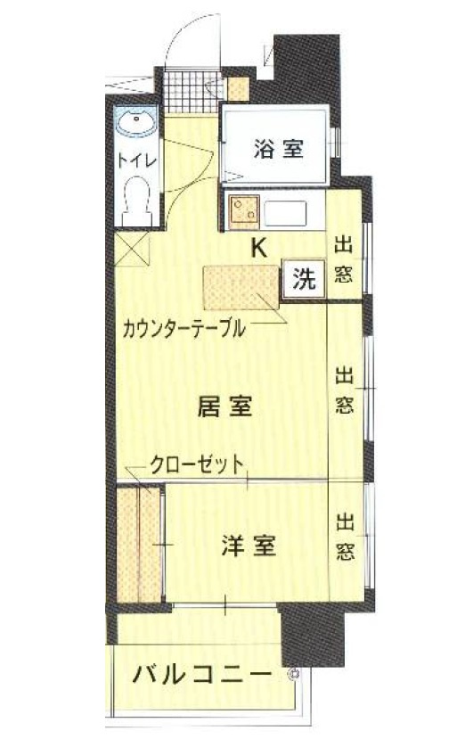 エステートモア天神サクセスの間取り|使いやすい間取りです。
