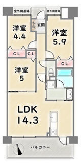 【間取り】 | ジオ四条桂川ブライトコア