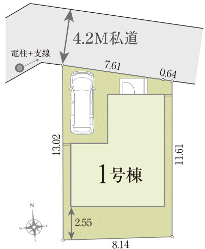 【仲介手数料無料】所沢市小手指南１期全１棟　所沢市の不動産なら西武ハウジングの区画図