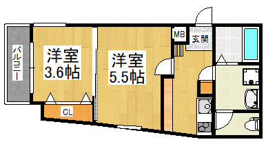 【間取り】 | メゾン・クー・トレランスノース松原
