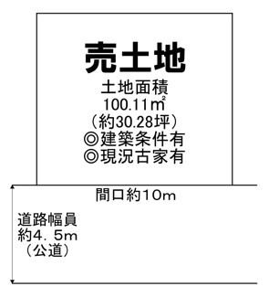 【土地図】 | 南町　建築条件付売土地 | 土地面積約３０．２８坪！夢のマイホームを実現してくださいね♪