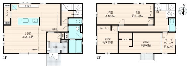 【間取り】 | 牛久市田宮町　中古戸建 | 延床面積127.52㎡！オール電化・電気温水床暖房付きの中古築浅注文住宅です(*^^*)