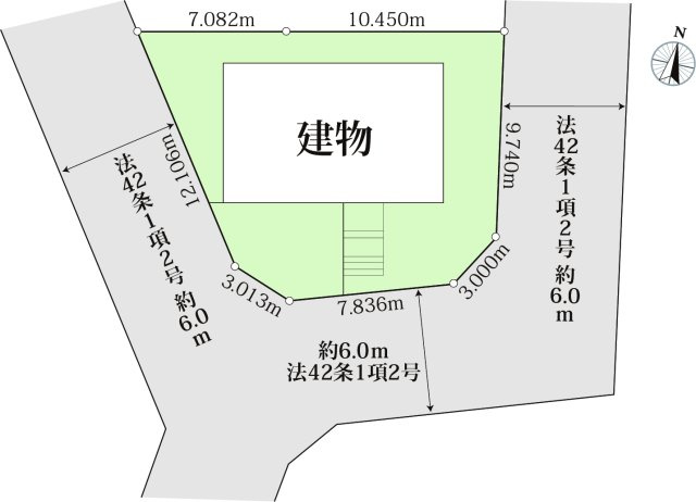 【区画図】 | 牛久市田宮町　中古戸建 | 閑静な住宅街です♪南向き・3方道路で日当たり良好！
駐車も3台可能です。