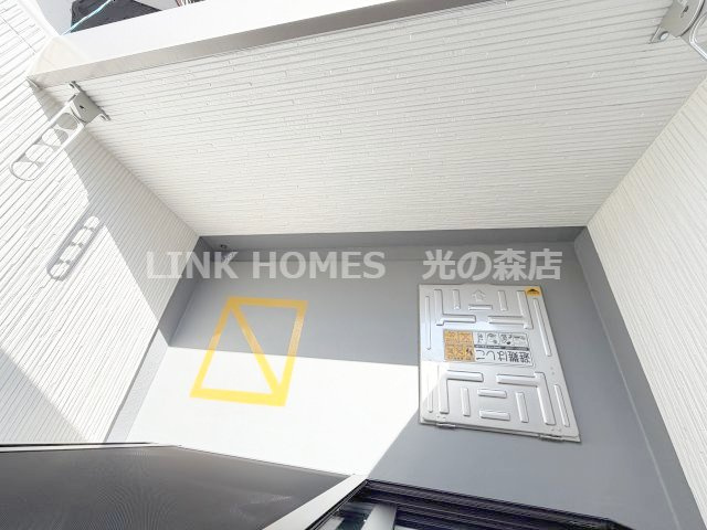 熊本市東区御領３丁目のアパートのバルコニー