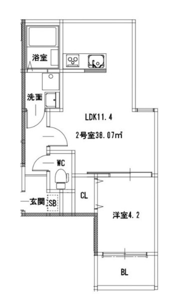 熊本市東区御領３丁目のアパートの間取り