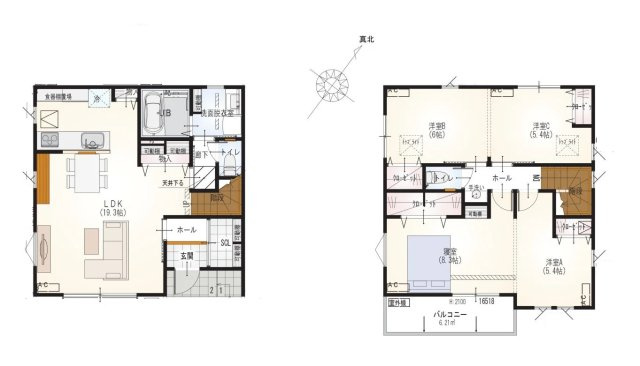 【間取り】 | 駿河区中村町1期　新築戸建　全1棟