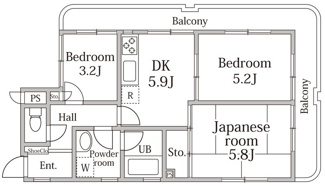 【間取り】 | ユーコート住吉 | 間取りです。
