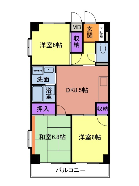 ディアコート静の間取り