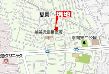 越谷市恩間新築戸建ての地図