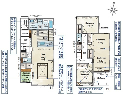 【３号棟】越谷市登戸町新築戸建ての間取り