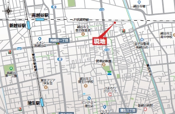 【３号棟】越谷市登戸町新築戸建ての地図