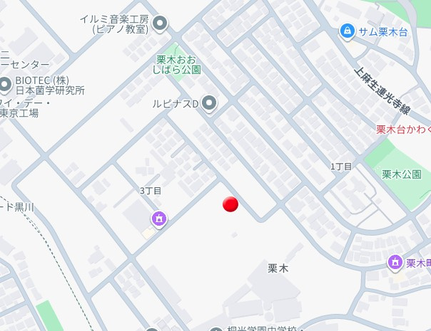 川崎市麻生区栗木台３丁目のテラスの地図|※建設地
