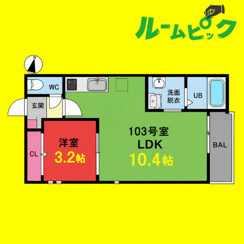 GRANDTIC HAPPY八田　名古屋市賃貸　仲介手数料無料の間取り
