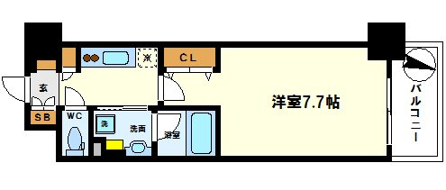 アーバネックス堂島の間取り|アーバネックス堂島　開放感のある間取り