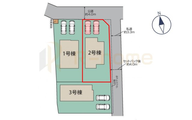 水戸市赤塚1丁目2期　新築戸建て　2号棟の区画図|大きなお買い物だからこそ、メリット・デメリットを伝えさせて頂きます。
R-homeにお任せください♪