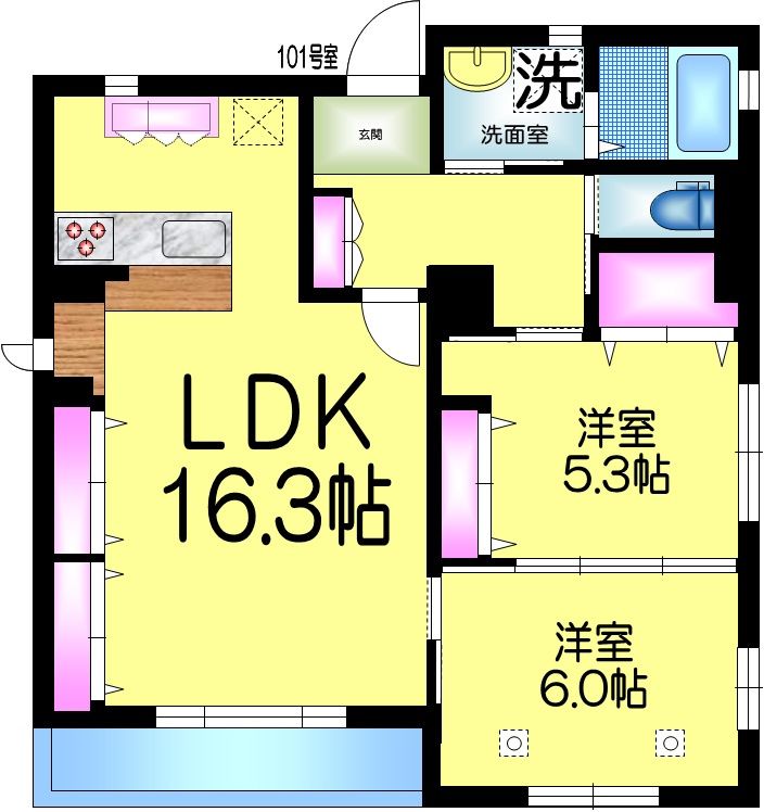 メゾンＳＨＩＺＵ　の間取り|★角部屋の間取り★