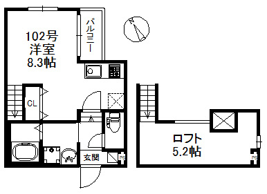 ポラリス箱崎の間取り|使いやすい間取りです。