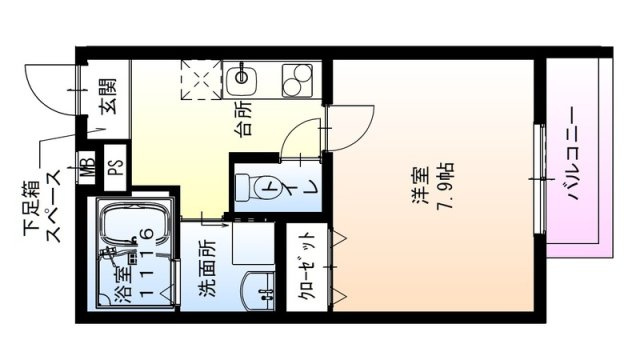 フジパレス住吉遠里小野Ⅱ番館の間取り
