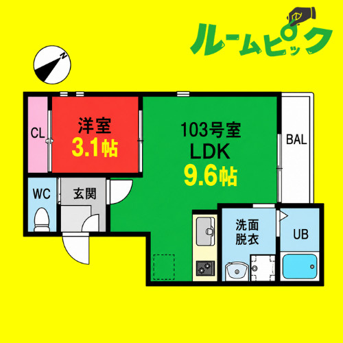 Grandtic Dorf新栄　名古屋市賃貸　仲介手数料無料の間取り