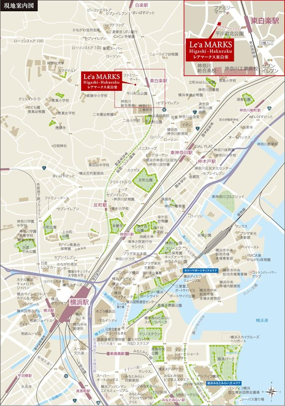 Le'aMARKS東白楽の地図