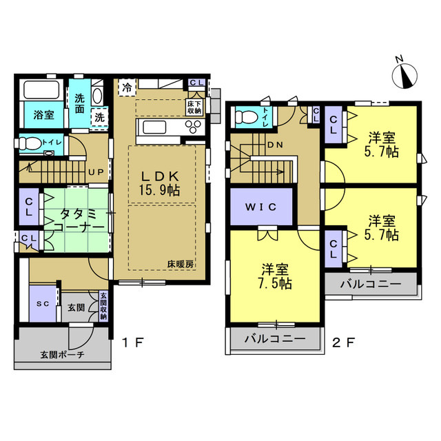 豊橋市平川本町　中古建ての間取り|３LDK＋S　土地面積170.92ｍ²、建物面積106.75ｍ²
