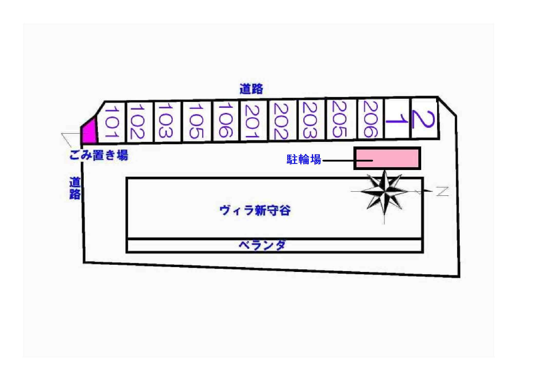 ヴィラ新守谷の駐車場|駐車場