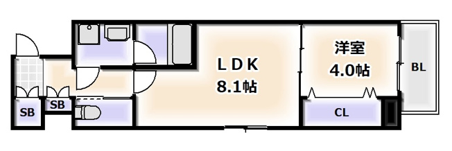 【間取り】 | レオンコンフォート難波南