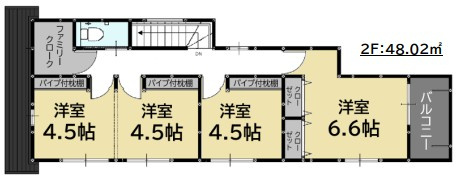【間取り】 | 那珂川市王塚台1丁目新築戸建1号棟 | ２階