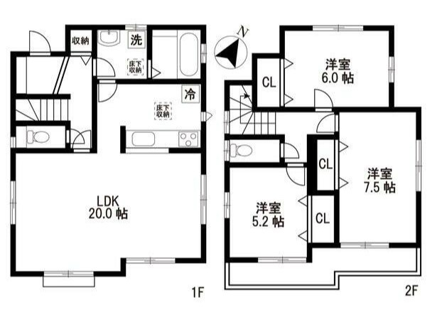 日野市多摩平貸家の間取り