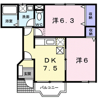 【間取り】 | ヴィラ　エクセレントＢ