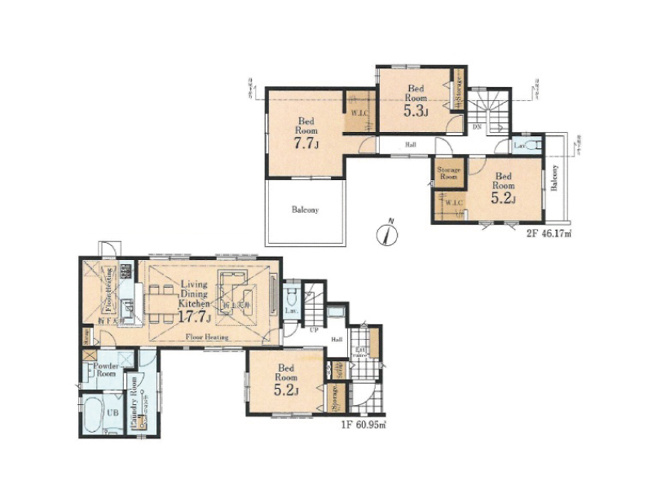 【間取り】 | 板橋区赤塚5丁目　新築一戸建住宅　全1棟　（成増店） | 四季を感じることのできる心地よい中庭空間
※図面を基に作成しています。現況と異なる場合は現況を優先いたします。