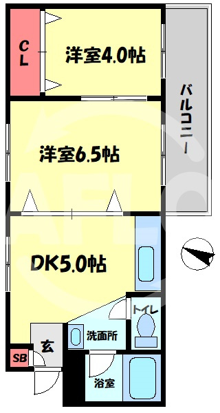 増田マンションの間取り|増田マンション　開放感のある間取り