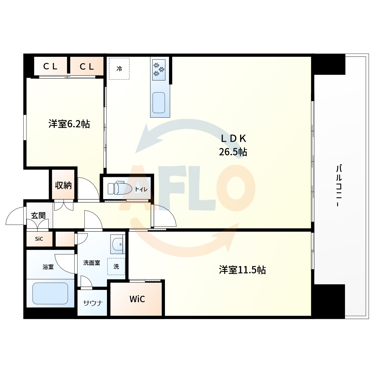 プレジオ北浜　中大江小学校区の間取り|プレジオ北浜　間取り