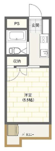 神戸市灘区日尾町２丁目の賃貸マンションの間取り