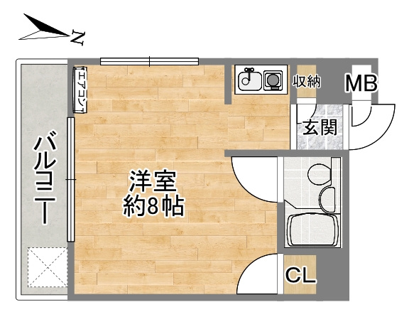 芦屋市竹園町の賃貸マンションの間取り
