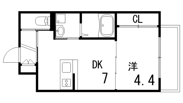 芦屋市南宮町の賃貸マンションの間取り