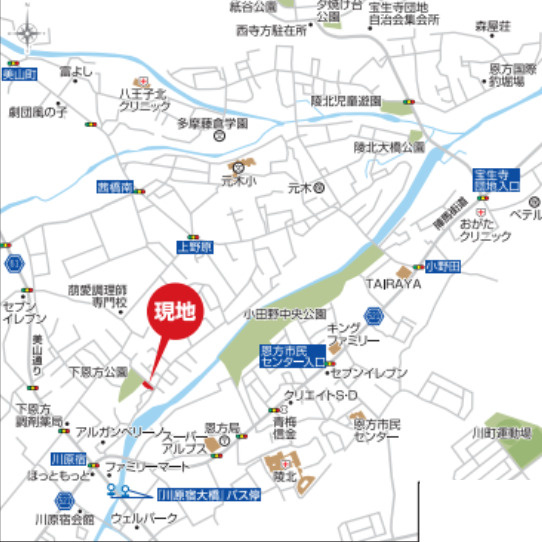 『八王子市新築戸建て』八王子市下恩方町931【仲介手数料無料】　２４－１期の地図|～仲介手数料無料☆八王子ひなた不動産～八王子市下恩方町　新築戸建て