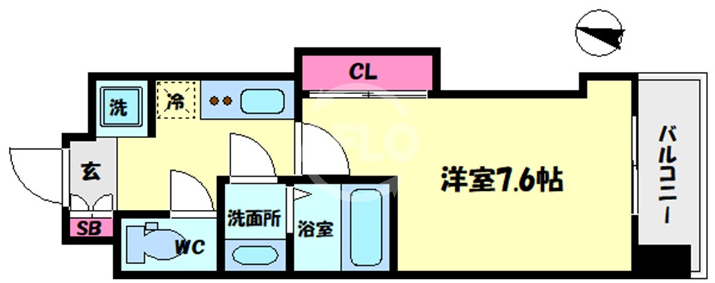 Luxe難波西Ⅲの間取り|Luxe難波西III（ラグゼ難波西III）　開放感ある間取り