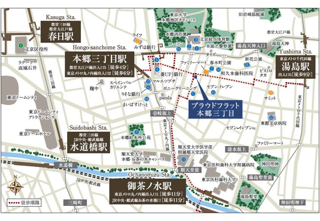 【地図】 | プラウドフラット本郷三丁目