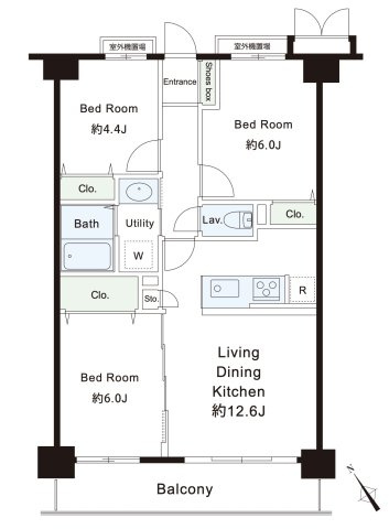 藤和シティコープ東浦和の間取り|3LDK 専有面積62.72m2 バルコニー面積8.32m2
使い勝手の良い間取り設計で、ファミリーにもおすすめの住まいです。