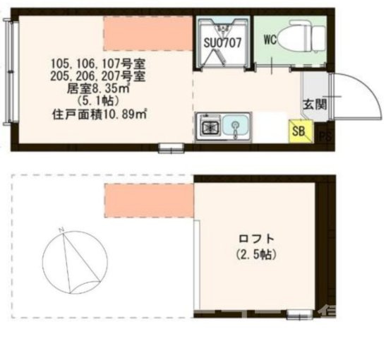 杉並区松庵１丁目のアパートの間取り